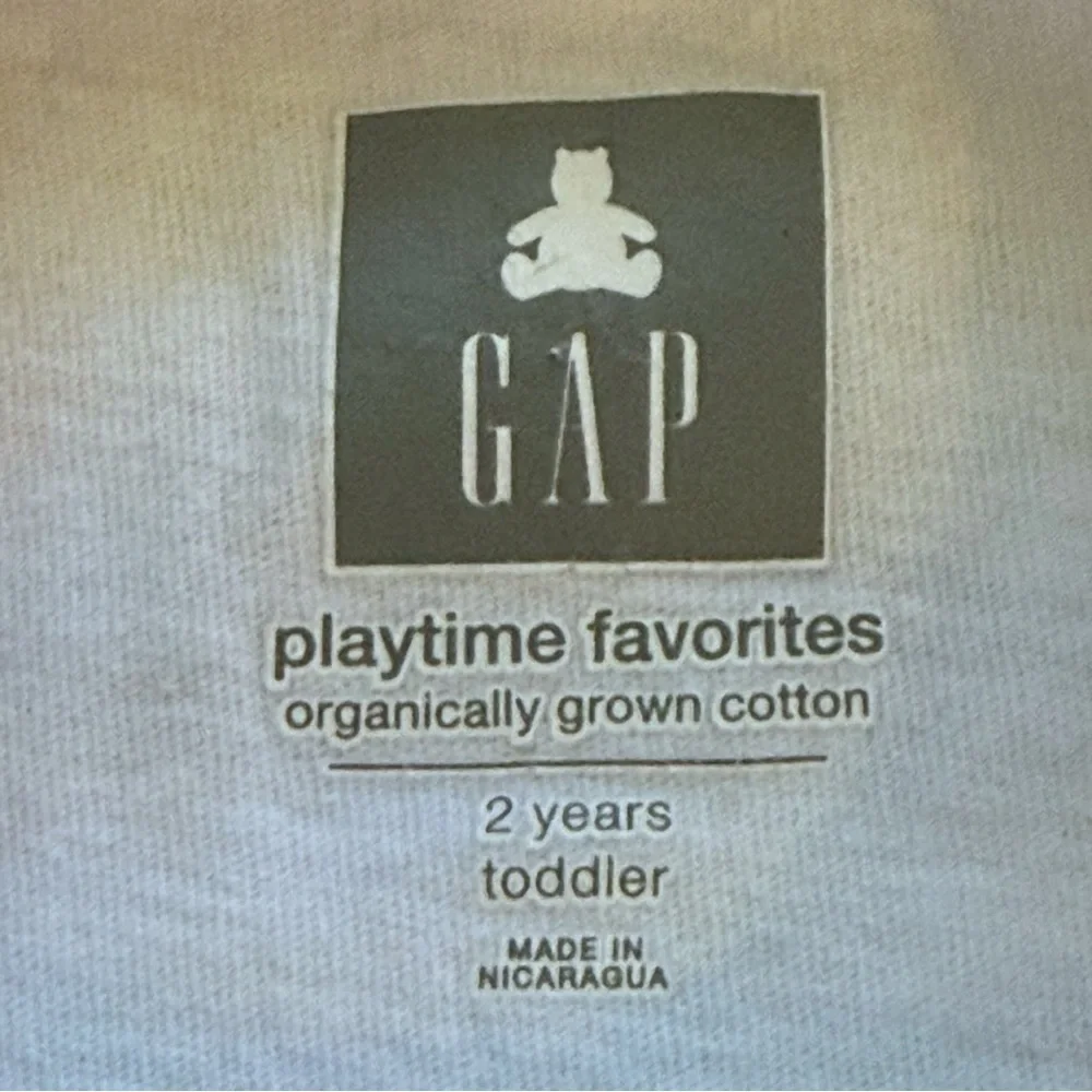 GAP 2T Bear Logo Long Sleeve Tee Organic Cotton Toddler